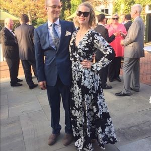 Floral full length maxi wrap dress